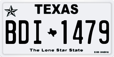 TX license plate BDI1479
