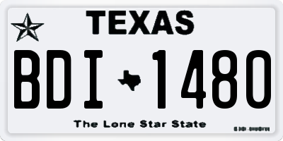 TX license plate BDI1480