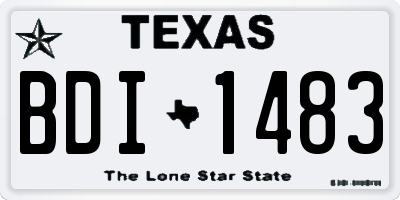 TX license plate BDI1483