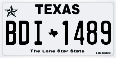 TX license plate BDI1489
