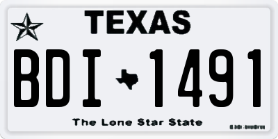 TX license plate BDI1491