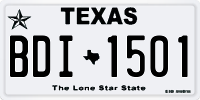 TX license plate BDI1501