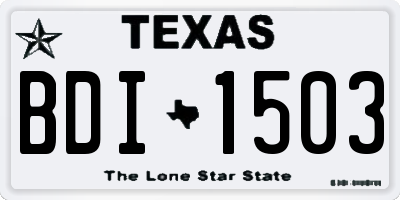 TX license plate BDI1503