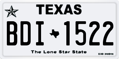 TX license plate BDI1522