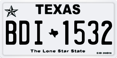 TX license plate BDI1532