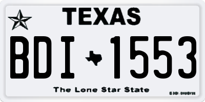 TX license plate BDI1553
