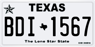 TX license plate BDI1567