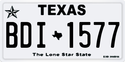 TX license plate BDI1577