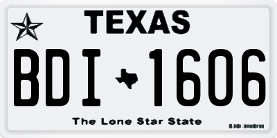 TX license plate BDI1606