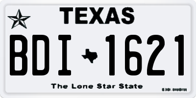 TX license plate BDI1621