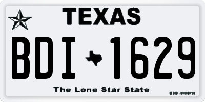 TX license plate BDI1629