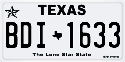 TX license plate BDI1633