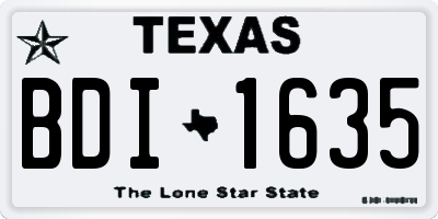 TX license plate BDI1635