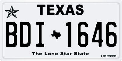 TX license plate BDI1646