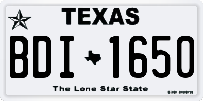 TX license plate BDI1650