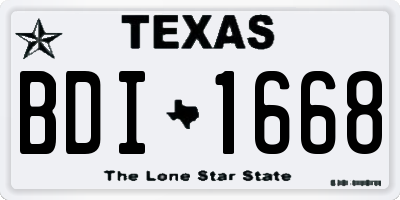 TX license plate BDI1668