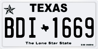 TX license plate BDI1669