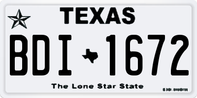 TX license plate BDI1672