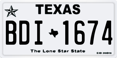 TX license plate BDI1674