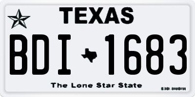 TX license plate BDI1683