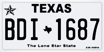 TX license plate BDI1687