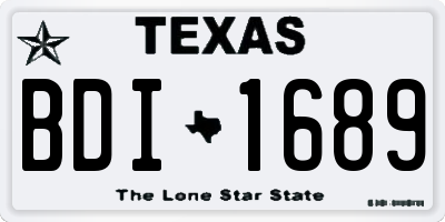 TX license plate BDI1689