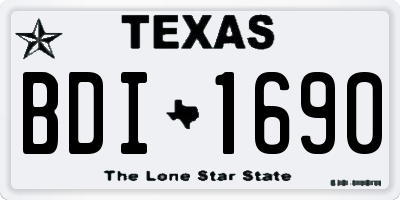 TX license plate BDI1690
