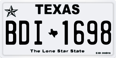 TX license plate BDI1698