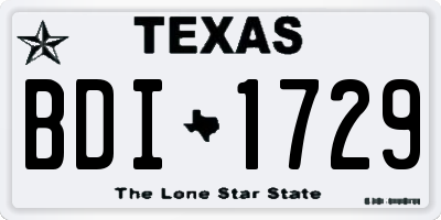 TX license plate BDI1729