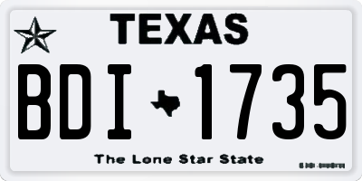 TX license plate BDI1735