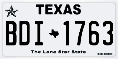 TX license plate BDI1763