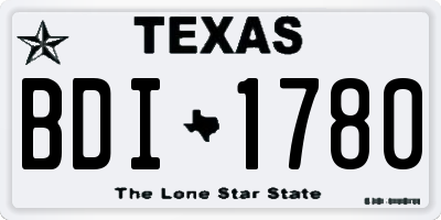 TX license plate BDI1780