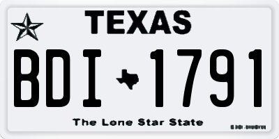 TX license plate BDI1791
