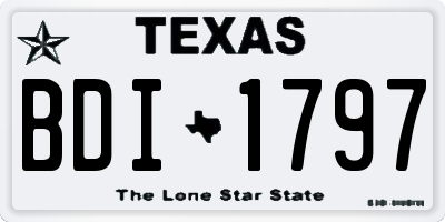 TX license plate BDI1797