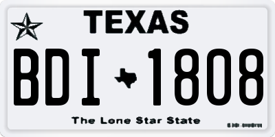 TX license plate BDI1808