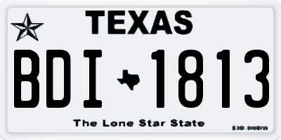 TX license plate BDI1813