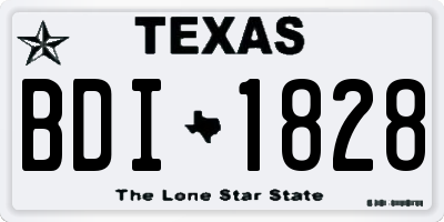 TX license plate BDI1828