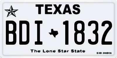 TX license plate BDI1832