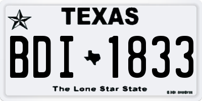 TX license plate BDI1833
