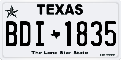 TX license plate BDI1835
