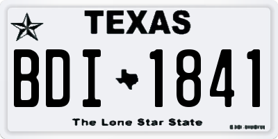 TX license plate BDI1841
