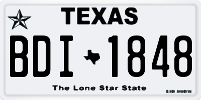 TX license plate BDI1848