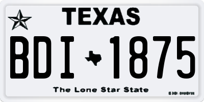TX license plate BDI1875