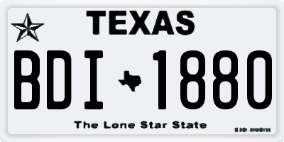 TX license plate BDI1880