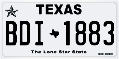 TX license plate BDI1883