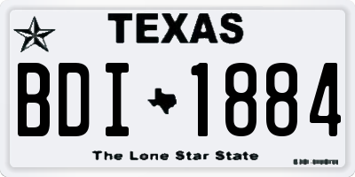 TX license plate BDI1884