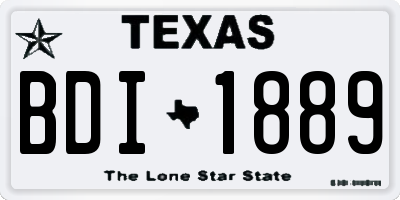 TX license plate BDI1889