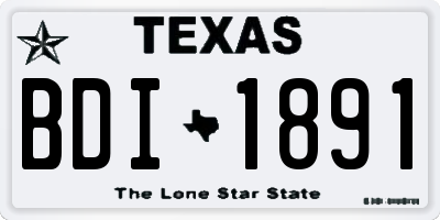 TX license plate BDI1891