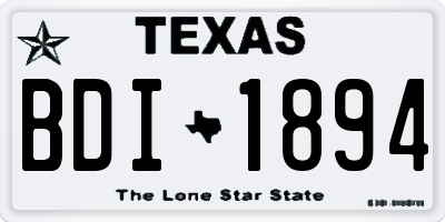 TX license plate BDI1894