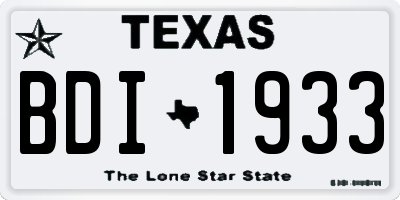 TX license plate BDI1933